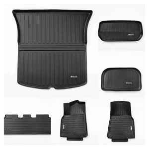 Tapis de sol et doublures de coffre TPE pour <span class=keywords><strong>Tesla</strong></span> Model Y 2018-2023, ensemble complet 3 pièces, TPE extra-épais, 5 places, toutes saisons, protection animaux domestiques - Product Image 3
