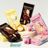 Boîtes à glaces en papier jetables et recyclables de qualité alimentaire, taille personnalisée, logo imprimé, emballage pour snacks et crèmes glacées, pour cadeaux congelés
