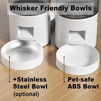 Dispensador de Comida para Gatos con Temporizador Doble, 4.2L, Tazón Anti-Fatiga, Respaldo DC, Comida Equilibrada, Alimentador Automático para 2 Gatos