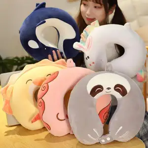 Factory Custom Wholesale Cute Soft Stuffed Animal Shaped U Plush Neck Pillows