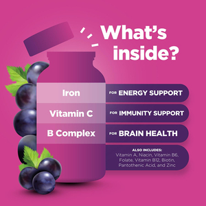 Per bambini integratore Immune Gummies con ferro multivitaminico sapore di frutta caramelle gommose per il cervello supporto cognitivo integratore alimentare - Product Image 4