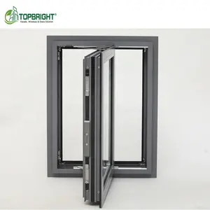 Topbright vertical narrow framed aluminum hurricane proof windows manufacturer small casement window