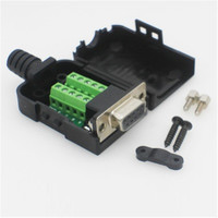 Conector sin soldadura DB9 de 9 pines macho a hembra RS232 RS485 D-SUB con terminal de conexión para PCB