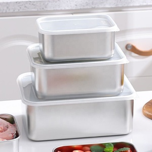 Bán Buôn Thép Không Gỉ Nhà Tươi Giữ <span class=keywords><strong>Container</strong></span> Nắp Trẻ Em Thích Hợp Lưu Trữ Hộp Thiếc Cho Nhà Bếp Tủ Lạnh Lưu Trữ - Product Image 1