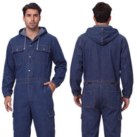 Combinaison de travail ignifuge en coton, aspect denim extensible, multipoches, pour l'exploitation minière
