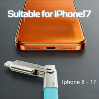Cable de Carga 2 en 1 Plegable USB-C a IOS y Tipo-C, Cable de Datos de Carga Rápida de Silicona Líquida Suave para Teléfonos Inteligentes iPhone 16 y Android