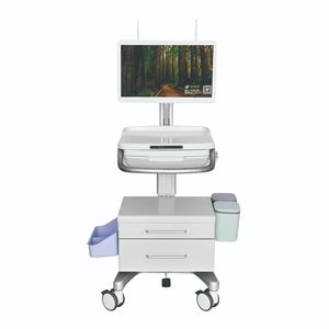 Smart Hospital Workstation Trolley Estante de monitor integrado Estructura duradera para procesamiento y diagnóstico de datos clínicos - Product Image 5