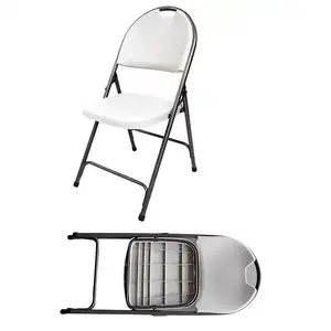 Waterproof Plastic Outdoor Folding Chair Heavy Duty White Fold Up Chairs With Armless