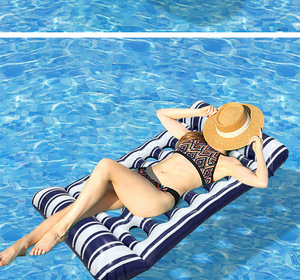 <span class=keywords><strong>Cama</strong></span> Flotante Hinchable de PVC para Piscina, Tumbona Individual Plegable con Rayas, Certificación CECPCGPSR, Ideal para Uso Transfronterizo - Product Image 4