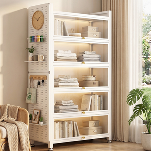 Étagère de cuisine multi-niveaux <span class=keywords><strong>à</strong></span> fond plat, meuble de rangement hermétique pour poêles et friteuses <span class=keywords><strong>à</strong></span> air, support métallique anti-poussière, vente directe usine - Product Image 5