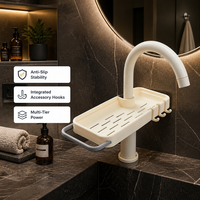 Organisateur de robinet d'évier de cuisine mobile, support pour éponge pour évier de cuisine et tuyau de salle de bain