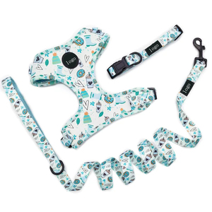 OEM Personal ized Designer Reversible Printing Haustier Hunde geschirr Halsband Leine Haustier bedarf Drucken Weiches Neopren Hunde geschirr Benutzer definiert - Product Image 2