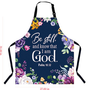 Livre d'écriture religieuse chansons motifs floraux Polyester sans manches vente en gros cuisine Anti-fouling tablier de cuisine personnalisable - Product Image 5