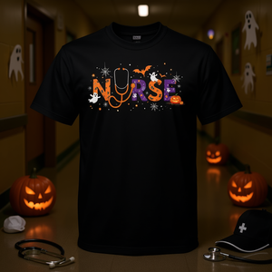 Camiseta de Enfermera para Halloween 2025, Diseño de Vida Escolar de Enfermería de Otoño - Product Image 3