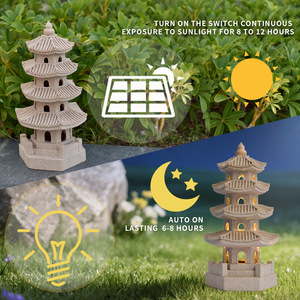 Statue de pagode zen en pierre, sculpture artisanale de la philosophie zen asiatique pour espace de méditation extérieur, décoration de jardin en roche, vente en gros - Product Image 3