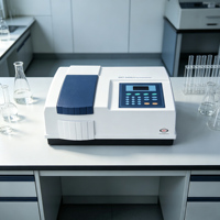 Espectrofotómetro UV Vis con Fotocélula de Silicio, Alta Estabilidad, Fuente de Luz Dual, Fotómetro para Pruebas Cuantitativas de Laboratorio