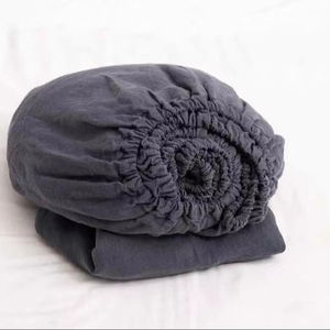 100% drap housse en lin européen pré-lavé qualité douce sans couture literie nuances reine/roi/double XL/complet/Double hôpital plaine - Product Image 1