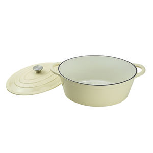 <span class=keywords><strong>Cocotte</strong></span> <span class=keywords><strong>en</strong></span> <span class=keywords><strong>fonte</strong></span> émaillée robuste avec couvercle, compatible four, pour la cuisson du pain et des plats mijotés - Product Image 2
