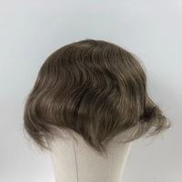 Perruque de remplacement pour hommes en cheveux humains Remy 100% de haute qualité, avec dentelle suisse et PU transparent, lisse, 6 pouces
