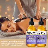Huile de massage corporelle naturelle personnalisée, mélange de qualité spa d'ingrédients nourrissants à la lavande et à la camomille