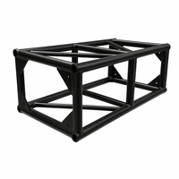 Structure de treillis carrée noire mate à segments droits pour support d'éclairage DJ