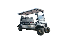 Véhicule de tourisme semi-automatique robuste 6 places pour parcours de golf, moteur Zhejiang 72V 3.5KW, autonomie 80km, couleurs personnalisables disponibles