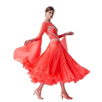 B-19426 Haut De gamme Yundance nouvelle norme nationale moderne costume de danse concurrence plissé perle soie robe de danse de salon femmes