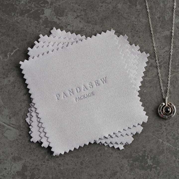 PandaSew 8x8cm Custom Logo Silver Polishing Cloth