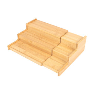 Étagère à Épices pour Meuble de Cuisine en Bois de Bambou, Organisateur de Cuisine à 3 Niveaux, Étagère Dépliable, Présentoir à Épices - Product Image 3