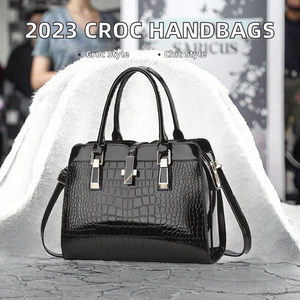 กระเป๋าถือหนังจระเข้ลายวินเทจสุดยูนีค ปี 2023 สำหรับผู้หญิง แฟชั่นกระเป๋าสะพายไหล่ พร้อมกระเป๋าถือ PU สไตล์เกาหลี - Product Image 3
