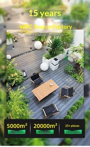 Plancher extérieur en WPC haute résistance résistant aux UV, dalles emboîtables pour jardin, cour, terrasse, <span class=keywords><strong>couleur</strong></span> grain de bois <span class=keywords><strong>teck</strong></span> - Product Image 5