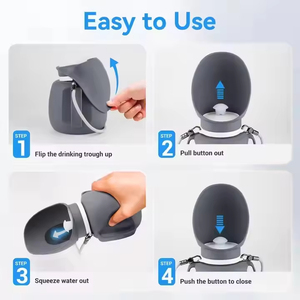 Usine Voyage Isolé Portable Chien Bouteille D'eau Pliable Silicone Chiot Petit Chat Mangeoire Durable pour Animaux De Compagnie - Product Image 5