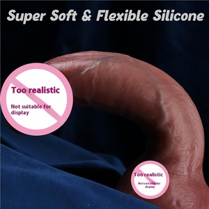 Combattente doppio strato di Silicone liquido Dildo pene reale carne morbida masturbazione giocattolo striscia anale ventosa femmina realistica - Product Image 5