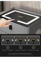 Table de chevet intelligente blanche simple avec chargeur sans fil et verrouillage par empreinte digitale, idéale pour les chambres, appartements et hôtels