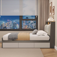 Meubles de chambre à coucher modernes, lit king-size multifonctionnel avec rangement, cadre de lit queen-size en bois pour la maison