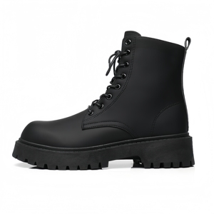 Men's New Leather Thick Sole Black Outdoor High Cut Thick Sole Anti slip 2026 Short <b>Boots</b> Fashionable Men's Shoes - Product Image 5
