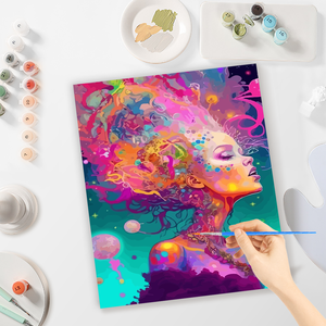 Kit <span class=keywords><strong>de</strong></span> <span class=keywords><strong>peinture</strong></span> par numéros pour adultes figurine acrylique colorée pour femmes pour la décoration intérieure 40x50cm - Product Image 4