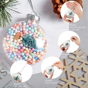 Perlengkapan personalisasi kustom akrilik Tahun Baru transparan 8cm pohon bening ornamen bola Natal dekorasi dengan logo - Product Image 2