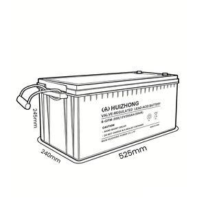 ソーラーパワーバッテリー ディープサイクルバッテリー <span class=keywords><strong>12V</strong></span> 100ah AGM鉛蓄電池 太陽光発電システム用 - Product Image 2