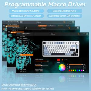 Estructura de junta de teclado mecánico para juegos Aula S75 Pro con pantalla TFT y perilla de retroiluminación RGB tri-modo intercambio en caliente para <span class=keywords><strong>Win</strong></span>/Mac - Product Image 6
