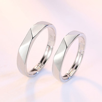 Couple de mariage anneaux pierres précieuses Bizuteria 925 argent plaqué bijoux fiançailles hommes femmes anneau Anillos bague réglable
