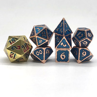 Vente en gros de mini dés à bord rond en écailles de dragon dés polyédriques en métal avec logo personnalisé pour jeu et jeux de société
