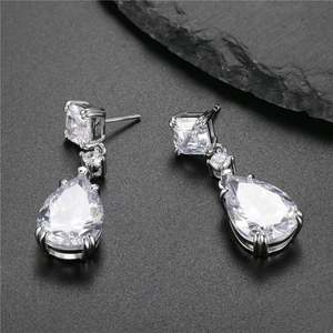 ต่างหูพลอยสี่เหลี่ยมสีเงิน925สำหรับผู้หญิงขายดีเครื่องประดับหินประจำเดือนเกิด - Product Image 4