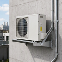Desain Lubang Pra-Pasang Universal, Penyangga yang Dapat Disesuaikan, Braket Unit Luar AC dari Baja Tahan Karat untuk Unit AC