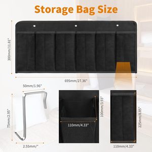 <b>Shoe</b> Pockets 6 Large Pockets Heavy Duty Hanging Bedside <b>Storage</b> Organizer With Sturdy Hooks For <b>Shoes</b> And Clothes - Product Image 2
