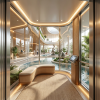 Ascenseur pour passagers de 1350 kg, 18 personnes, miroir mural, plafond en acrylique