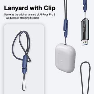 TITUO - Correa Antipérdida y Estuche Protector Inalámbrico para Auriculares Bluetooth, Accesorio para <span class=keywords><strong>Apple</strong></span> <span class=keywords><strong>AirPods</strong></span> Pro 2 - Product Image 5