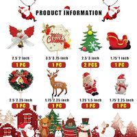 Weihnachts-Kuchendekorations-Set mit Santa, Rentier, Schlitten, Schneemann, Kranz, Baum, Sechseck, Frohe-Weihnachts-Schild, Feiertagsdekoration, Weihnachtsdeko