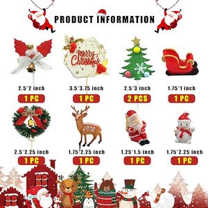 Kersttaarttopper Kit Kerstman Rendier Slee Sneeuwpop Krans Boom Zeshoekige Vrolijke Borduurtafel Kerstdecoratie Kerstdecor - Product Image 6