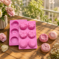 Moule en silicone 3Design pour savon artisanal, écologique, motif tulipe et tournesol, pour pâtisserie, moule DIY pour gâteau de lune, processus à froid, réutilisable